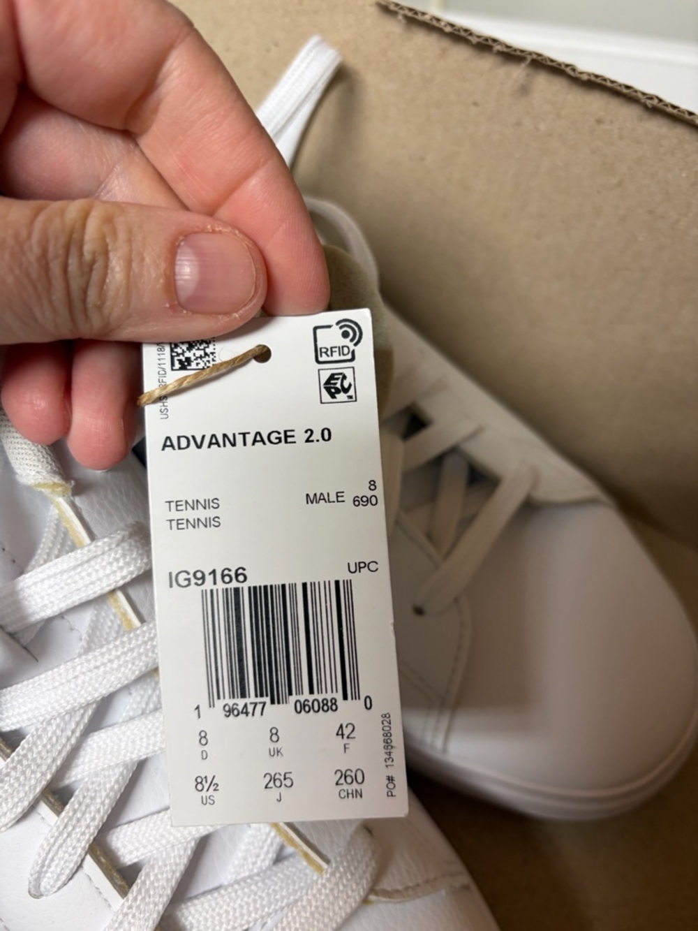 adidas White Low-Top Sneakers with black Accent - Picture 8 of 9
